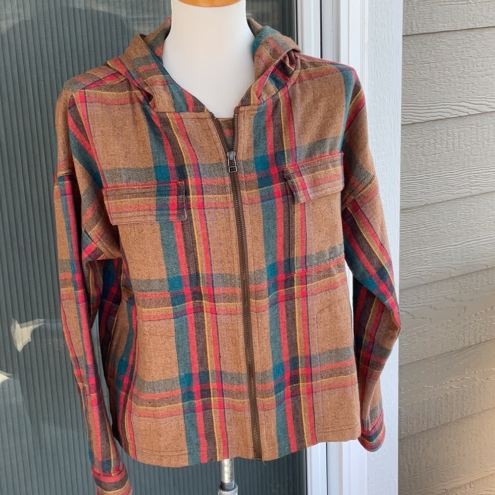 Toad & Co Flannel zipped hooded top